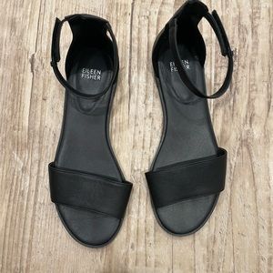 Eileen Fisher Razz Black Ankle Sandals
